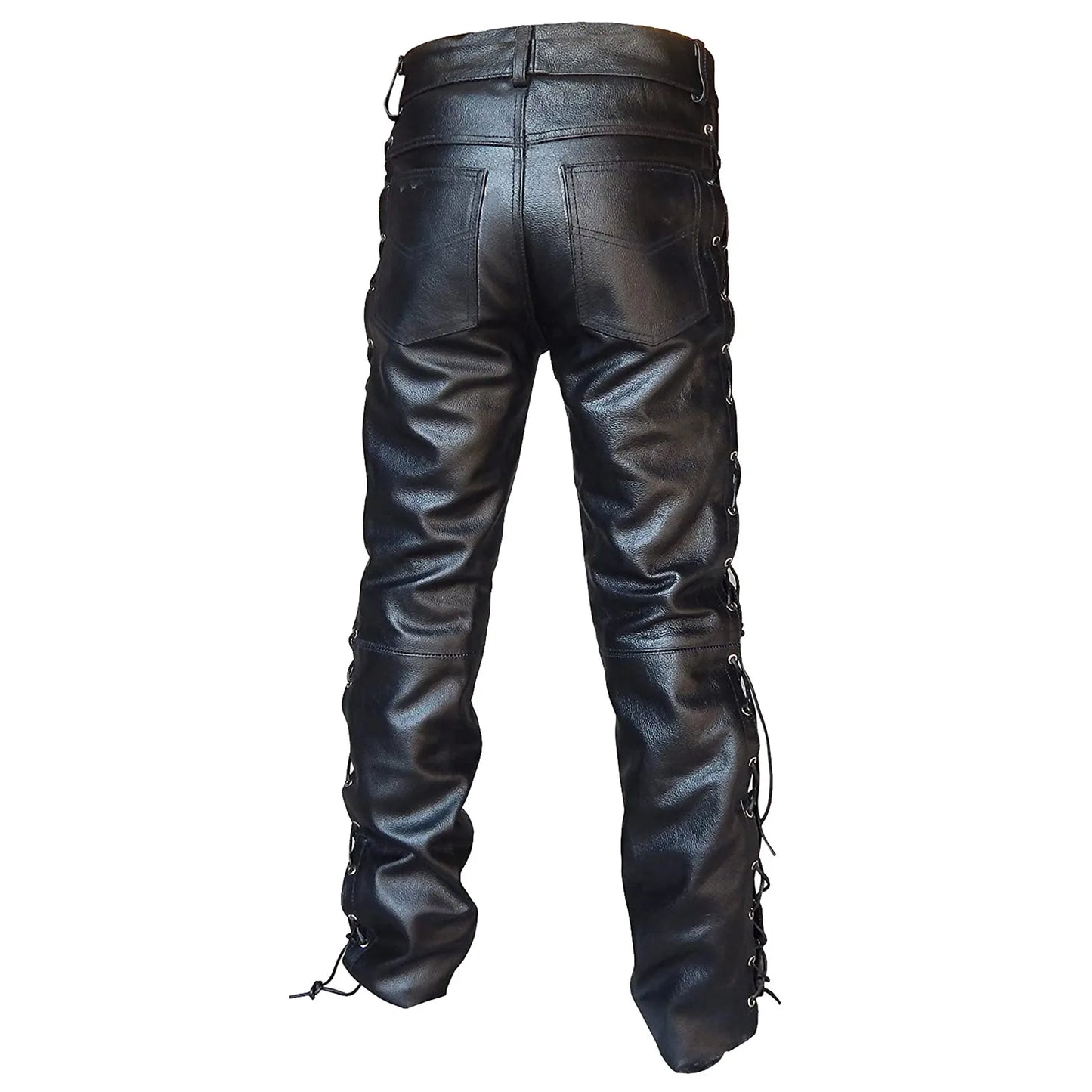 Darian | Zwarte Leren Broek Heren