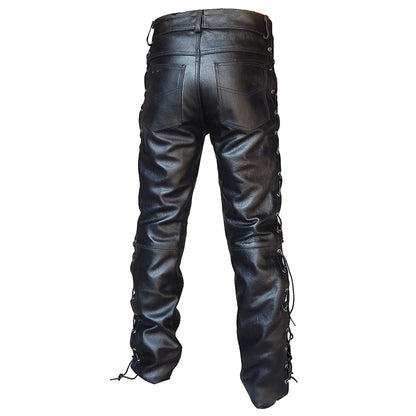 Darian | Zwarte Leren Broek Heren