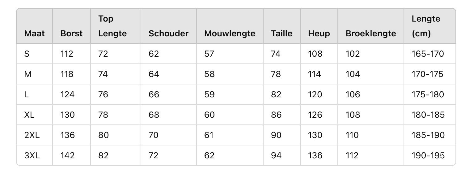 Size Chart