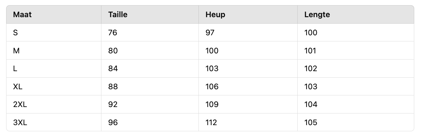 Size Chart