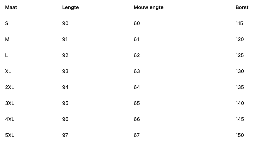Size Chart
