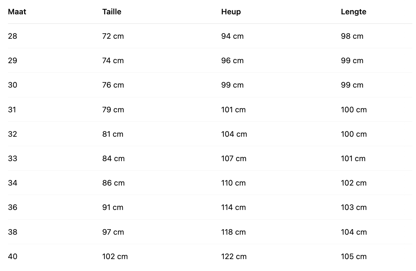 Size Chart