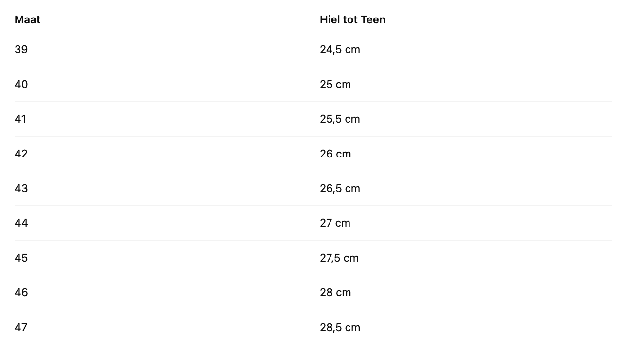 Size Chart