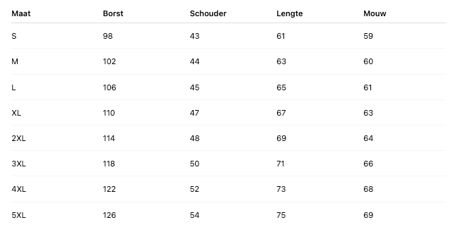 Size Chart