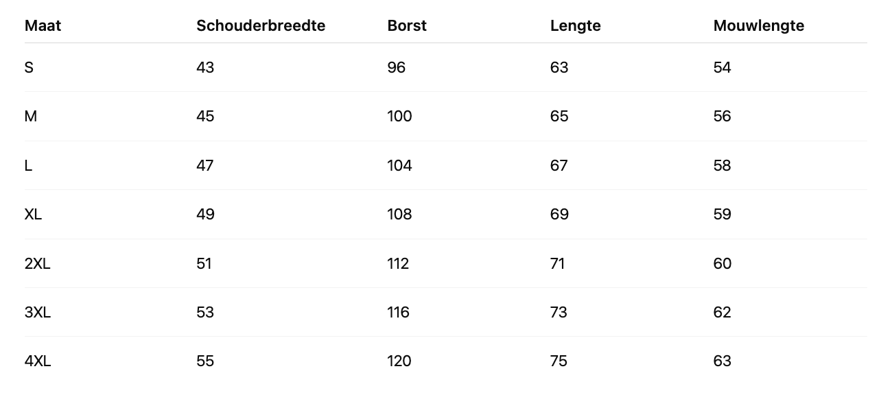Size Chart