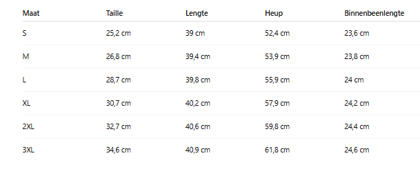 Size Chart
