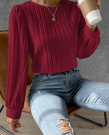 Elodie | Witte Plissé Blouse Dames