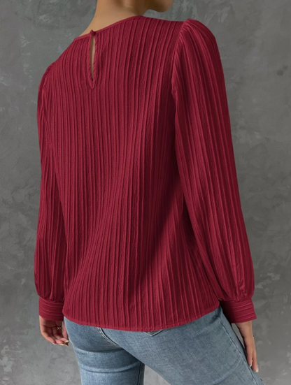 Elodie | Witte Plissé Blouse Dames