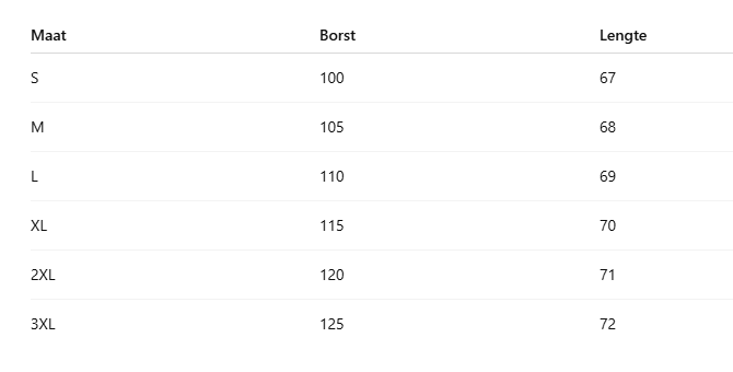 Size Chart