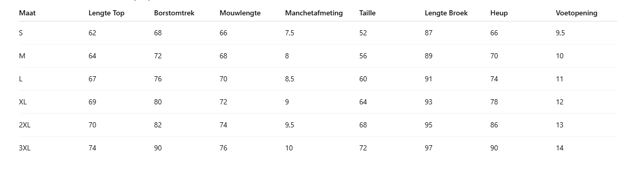 Size Chart