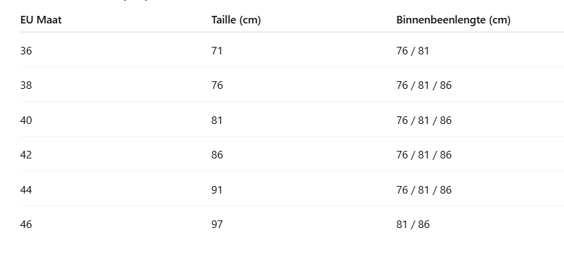 Size Chart