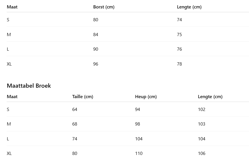 Size Chart