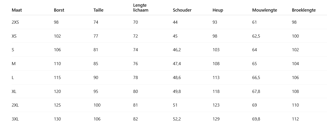 Size Chart