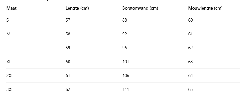 Size Chart