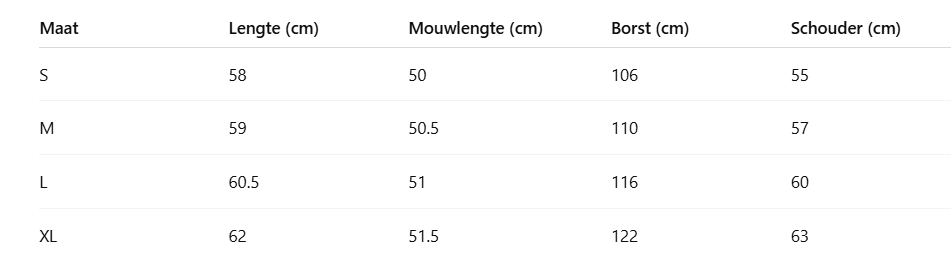 Size Chart