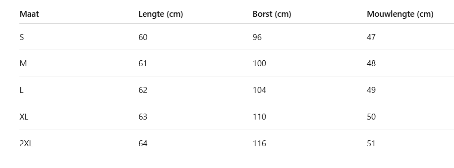 Size Chart