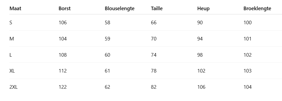 Size Chart
