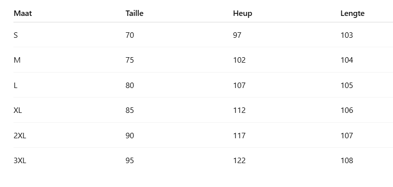 Size Chart
