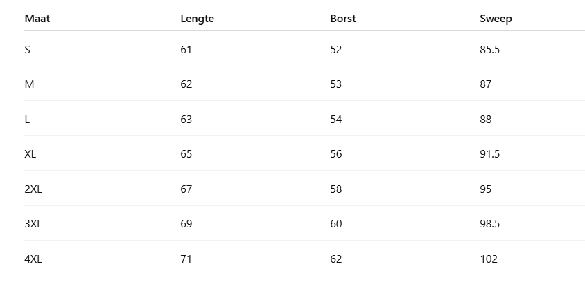 Size Chart