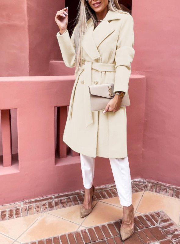 Celeste | Beige Wolblend Trenchcoat