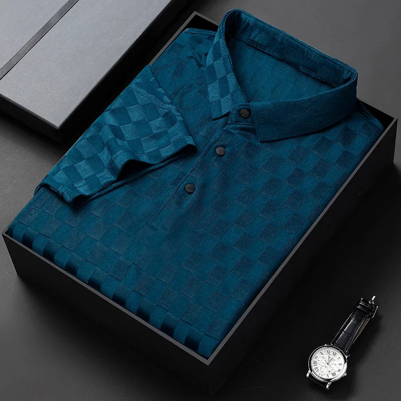 Sebastian™ | Luxe Polo voor Mannen met Ruitpatroon en Elegante Details