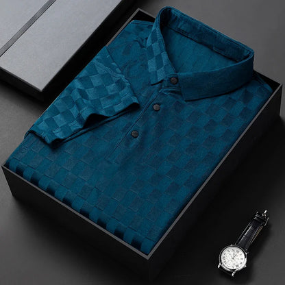 Sebastian™ | Luxe Polo voor Mannen met Ruitpatroon en Elegante Details