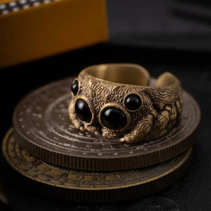 Nocturo | Uil Ring Heren | Statement Ring met Onyx Look & Symbolisch Design
