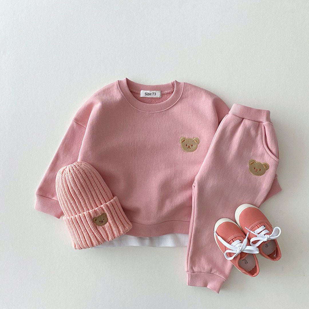Noémie™ | Dames Baby Joggingpak Set | 2-Delige Geborduurde Outfit met Teddybeer voor Meisjes of Jongens