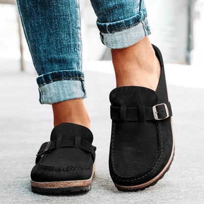 Marisol™ | Dames Suède Instappers met Verstelbare Gesp | Clogs