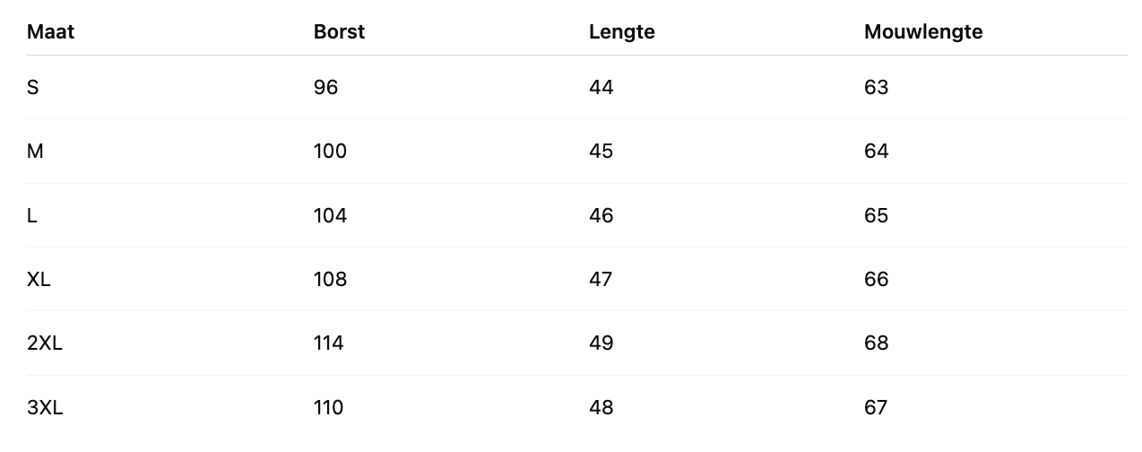 Size Chart