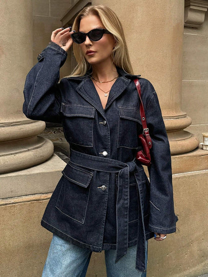 Sienna | Denim Jas Met Ceintuur