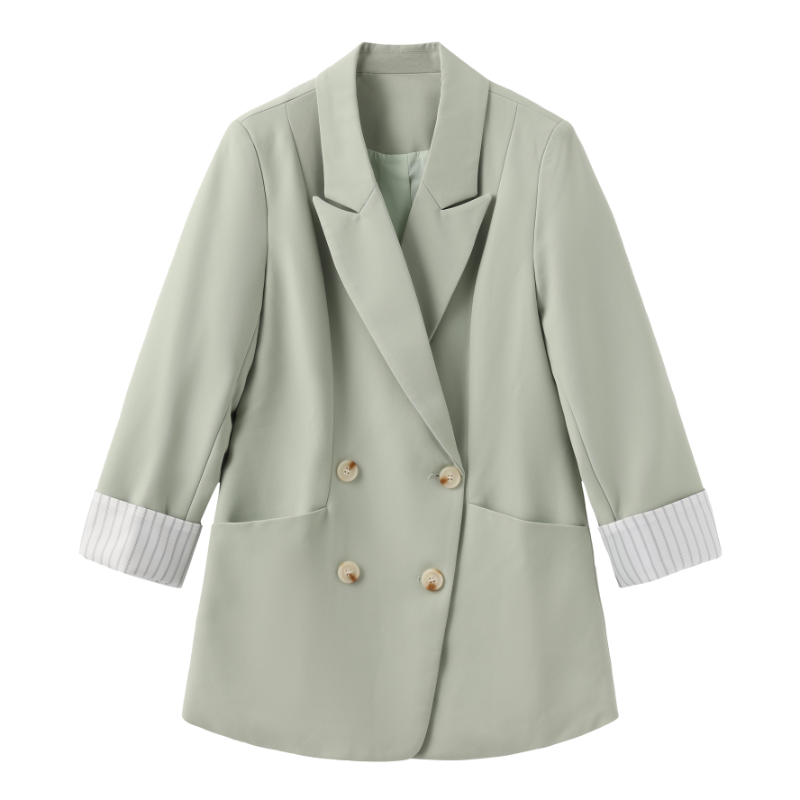 Paris™ | Luxe Dubbelsluitende Oversized Olijfgroene Blazer voor Dames