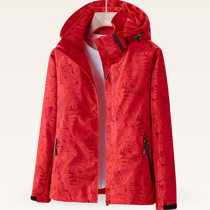 Tayla | Waterdichte Outdoorjas met Bladprint Dames