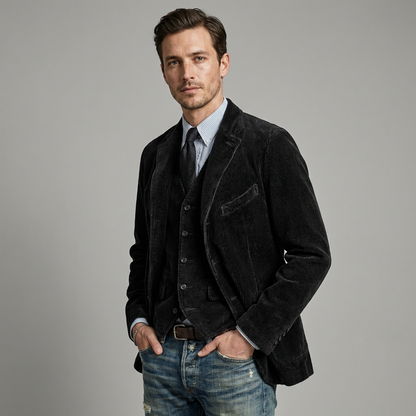 Victor | Vintage Corduroy Blazer with Vest