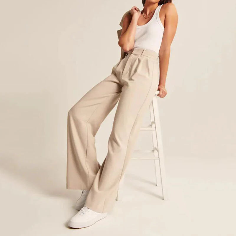 Jenna™ | Elegante Wijde Pantalon Dames met Flatterende Pasvorm en Tijdloos Ontwerp