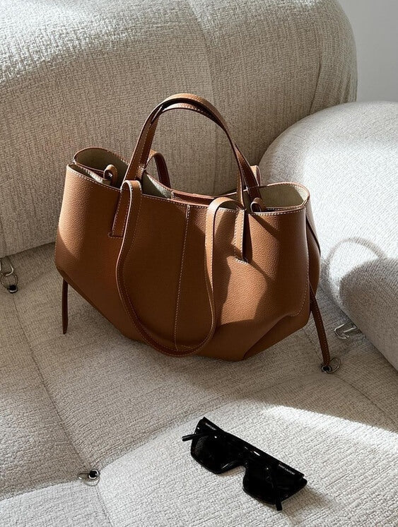Alessandra | Luxe Leren Shopper Tas Dames Cognac
