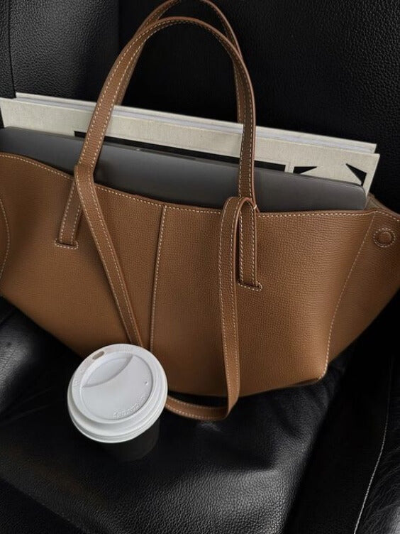 Alessandra | Luxe Leren Shopper Tas Dames Cognac
