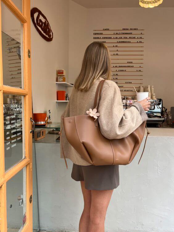 Alessandra | Luxe Leren Shopper Tas Dames Cognac