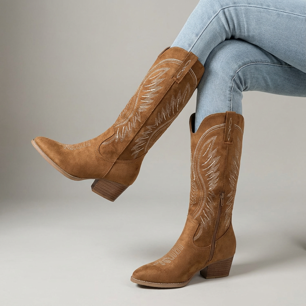 Calista | Suede Cowboylaarzen