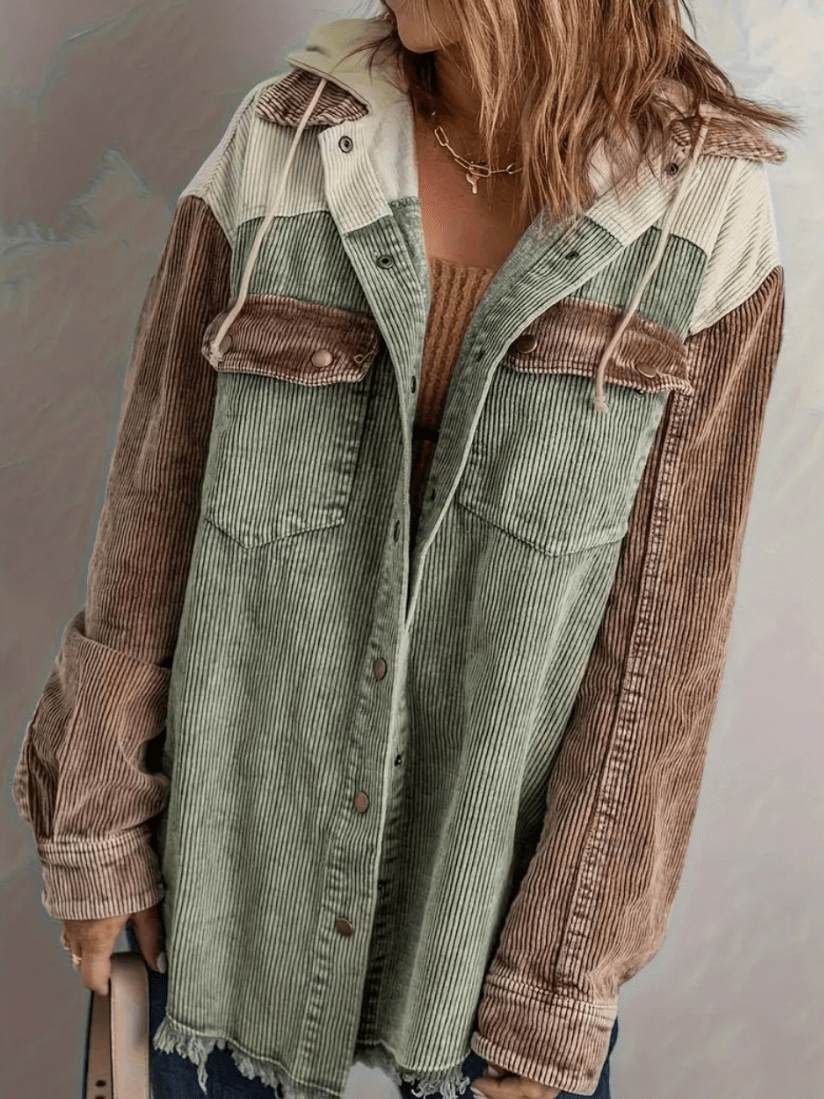 Solenne | Corduroy Overshirt Colorblock