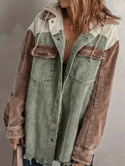 Solenne | Corduroy Overshirt Colorblock