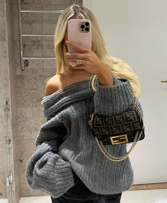 Alessia | Off-Shoulder Gebreide Trui