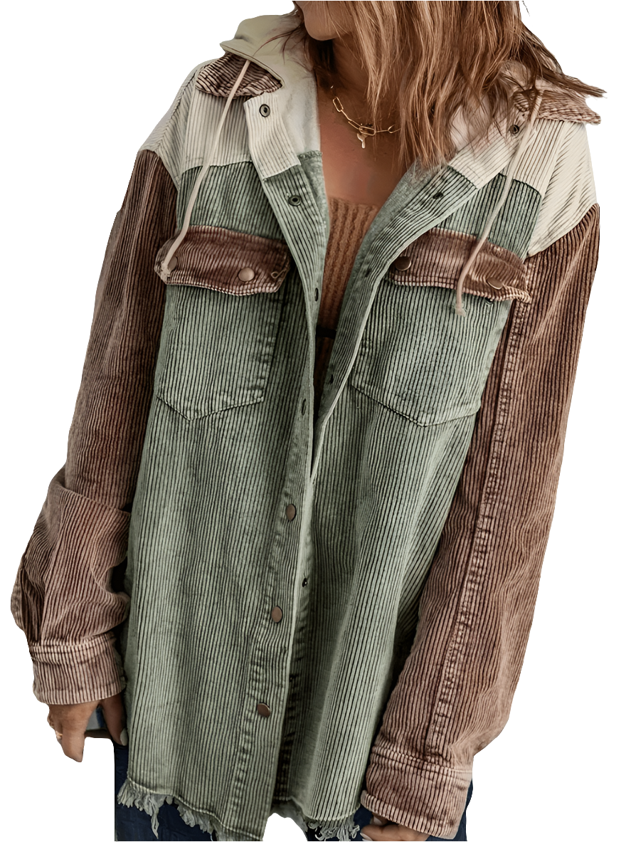 Solenne | Corduroy Overshirt Colorblock