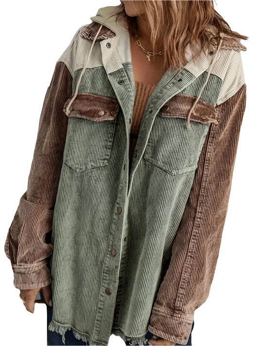 Solenne | Corduroy Overshirt Colorblock