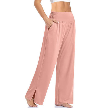 Elara™ | Dames Yoga Lounge Broek met Split | Zachte, Ademend en Comfortabel met Wijde Pijpen en Hoge Taille