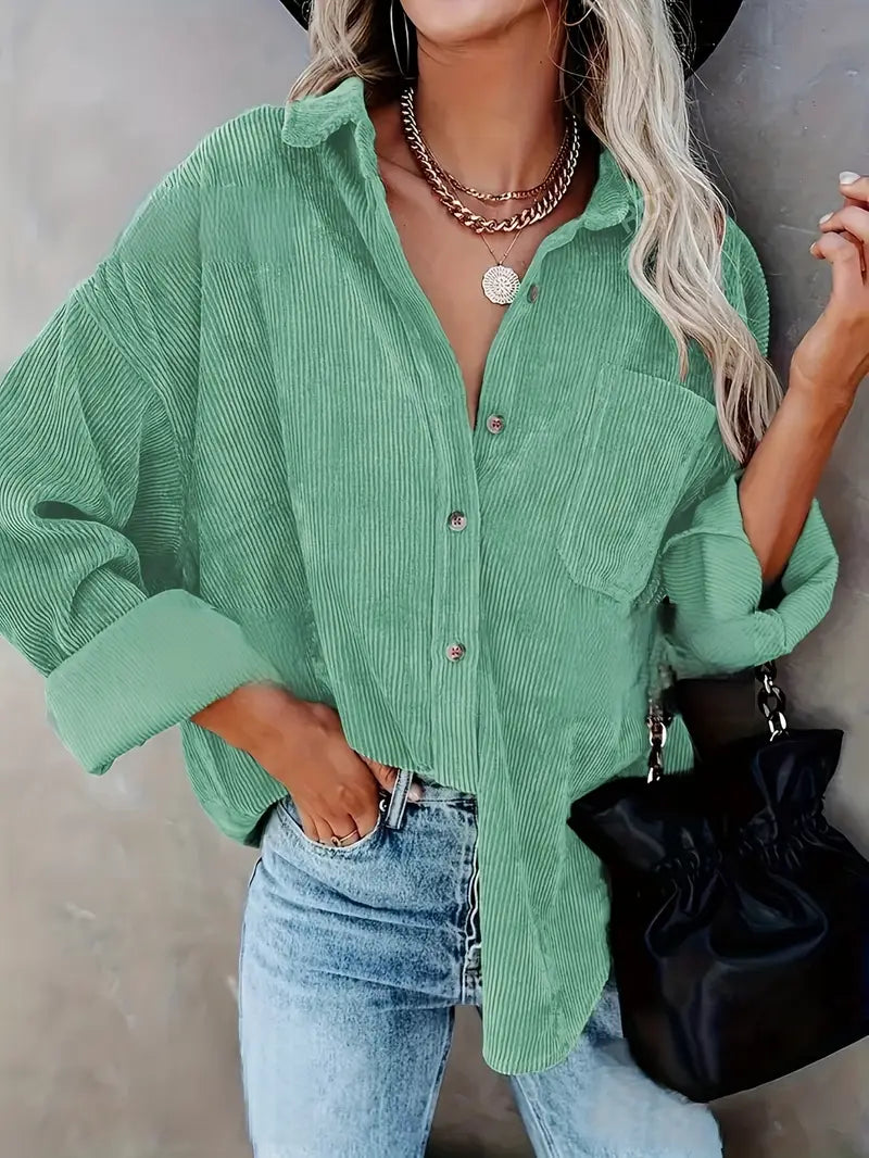 Elora | Ribfluweel Overshirt