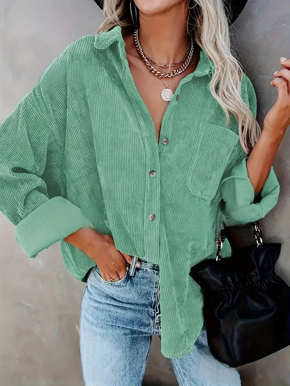 Elora | Ribfluweel Overshirt