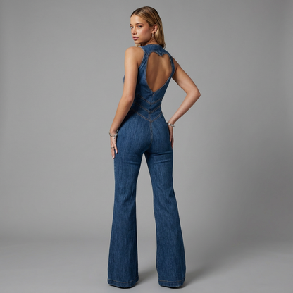 Denvara | Mouwloze Denim Jumpsuit