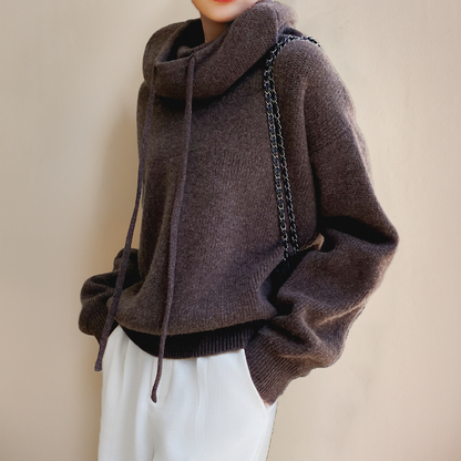 Rosalie™ | Luxe Oversized Merino Wollen Trui met Hoge Kraag