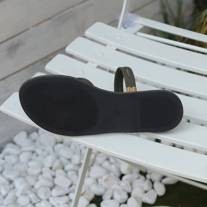 Elanora™ | Dames Platte Sandalen met Elastische Bandjes | Comfortabele Lichtgewicht Zomerschoenen zonder Hak